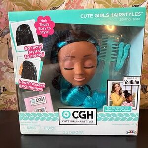 Styling Head with Black and Blue Hair CGH, NEW